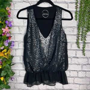 =💙2/$40💙INC International Concept Sleeveless Sequin Detailed Blouse Size Small